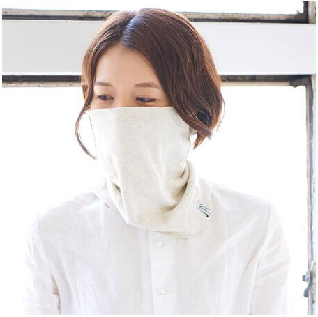 マスク代わりとして使えるターバン・ヘアバンド2　日本製 オーガニックコットン 天竺ロングターバンネックウォーマー