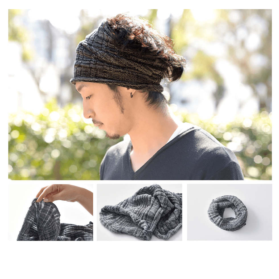 メッシュ ロング ターバン ヘアバンド