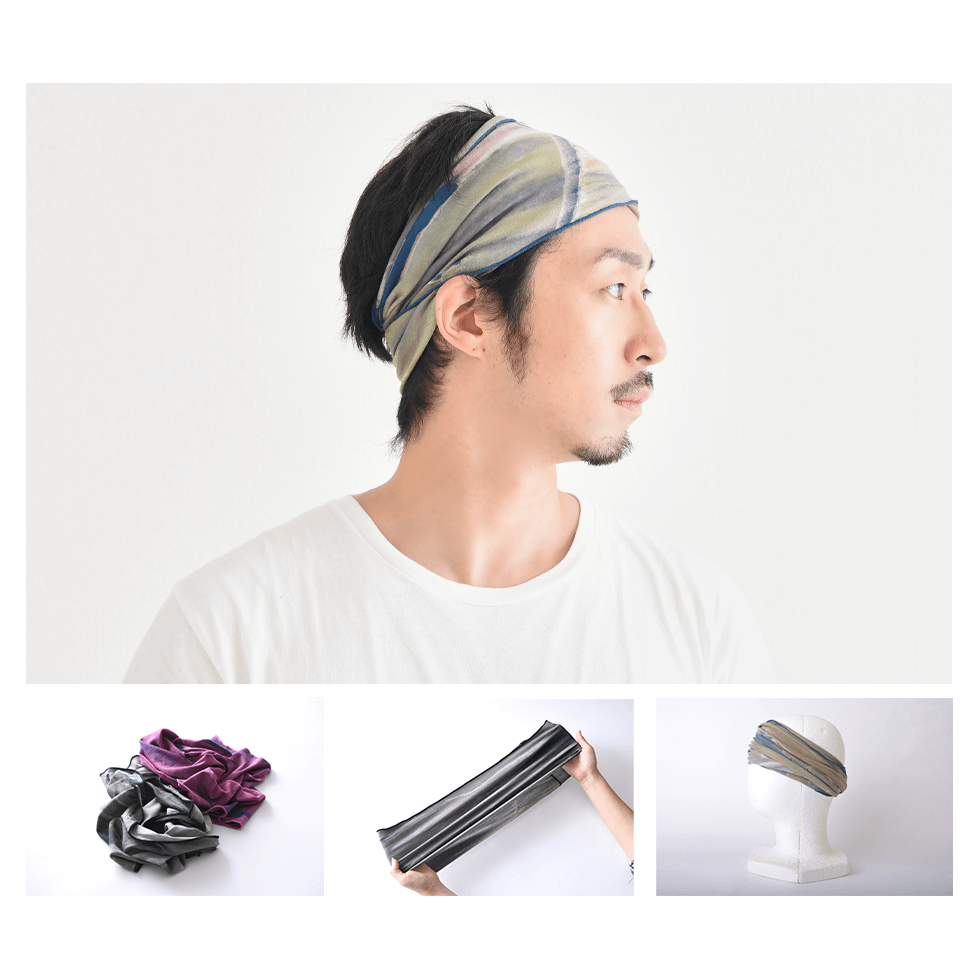 アレンジ マーブル レーヨン ターバン ヘアバンド
